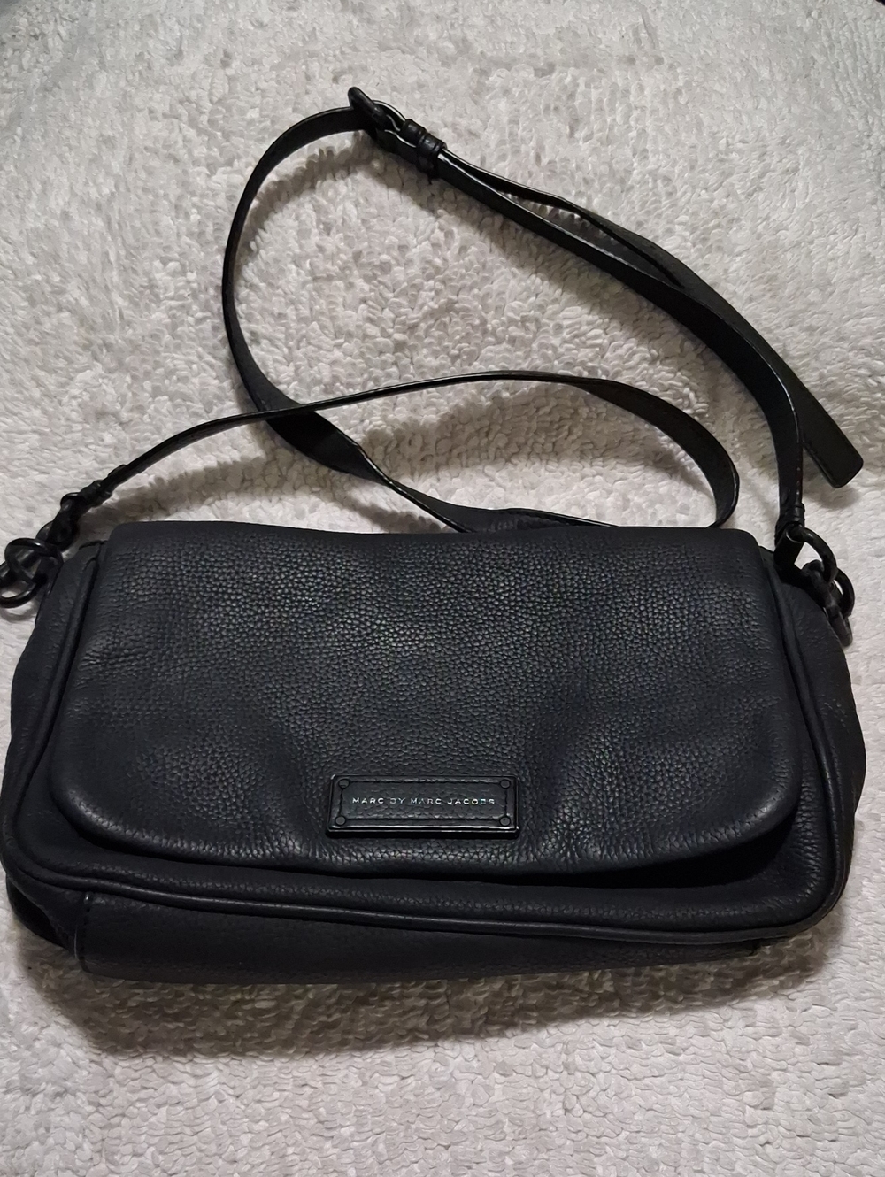 Marc By Marc Jacobs Black Pebbled Leather Shoulder Bag